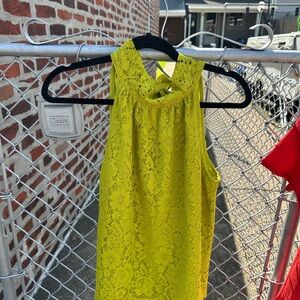 J. Crew Chartreuse Lace Top